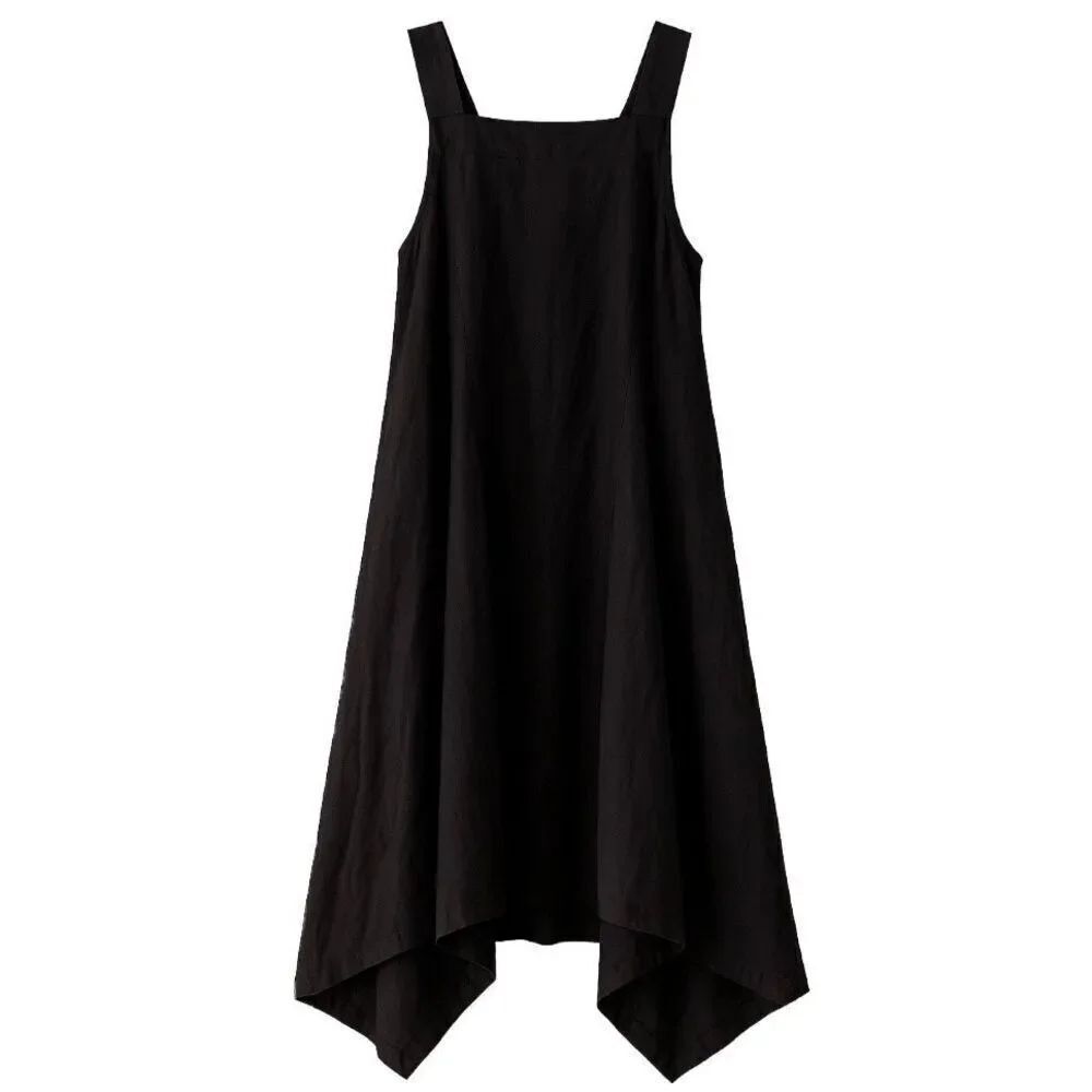 DKNY Pure Black Maxi Dress – Square Neck – Long & Flowy – Small